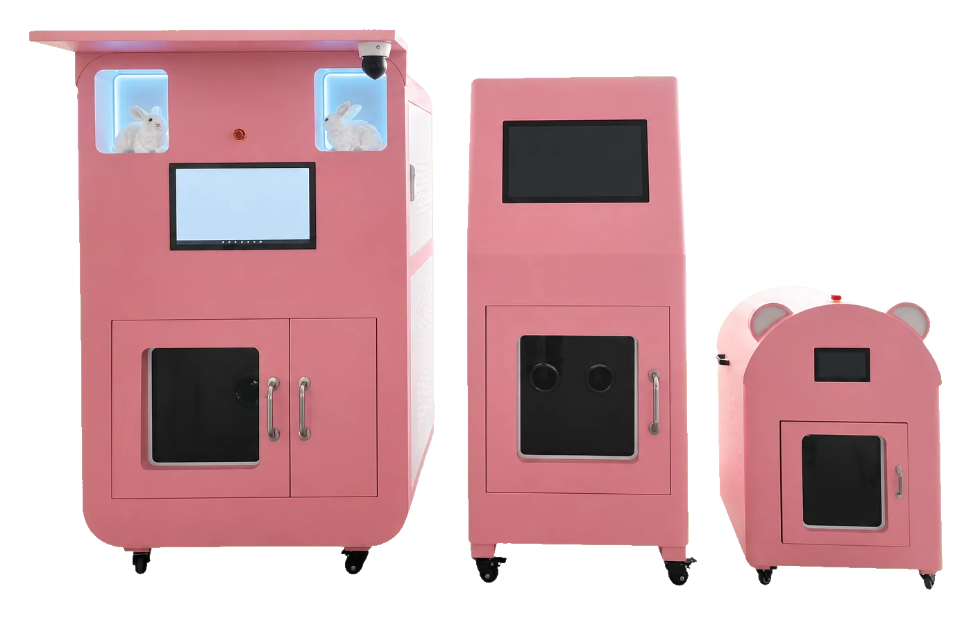 PetWash Max, Store and Mini pet wash machines side by side for size