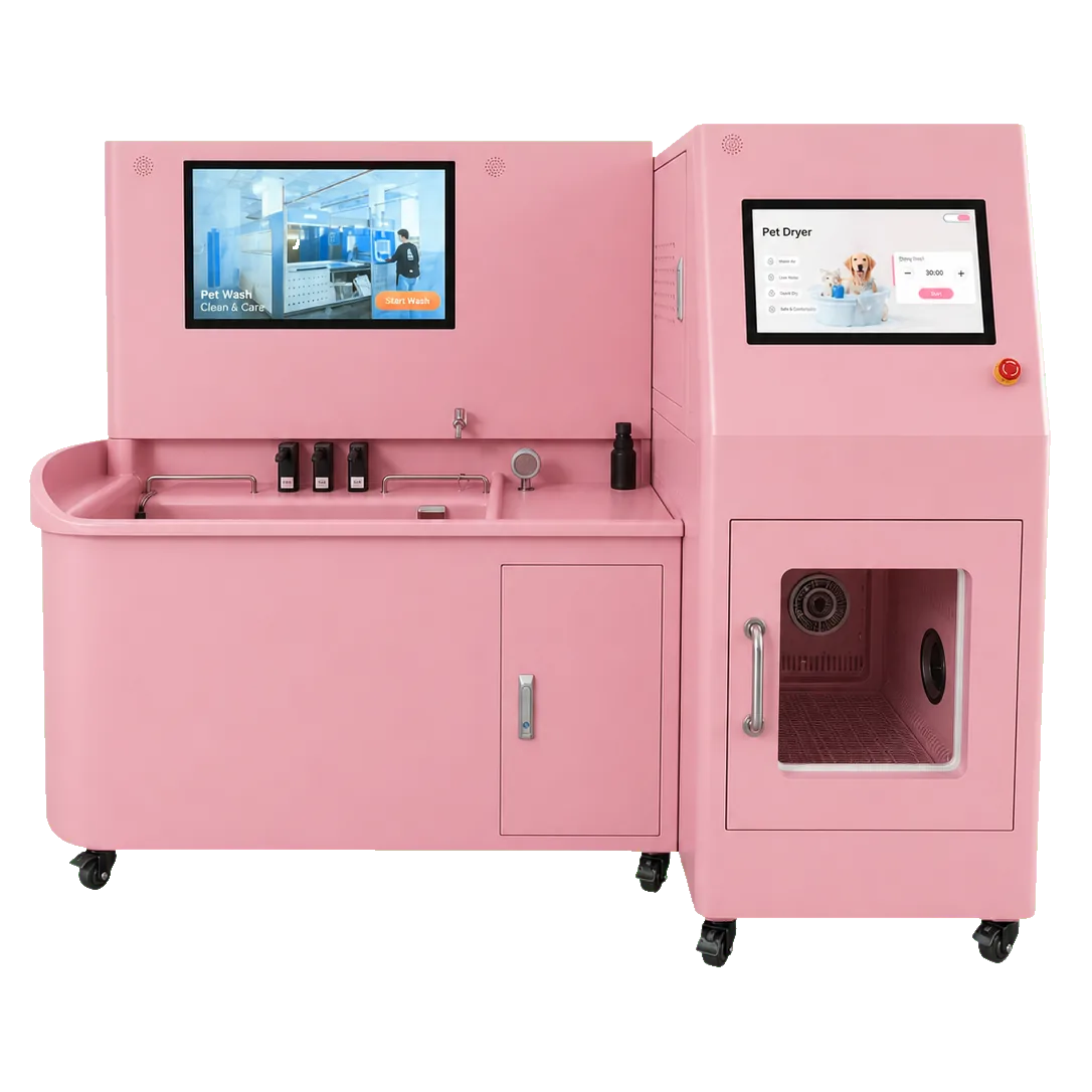 PetWash Tub semi-automatic bath and dryer station in a grooming salon