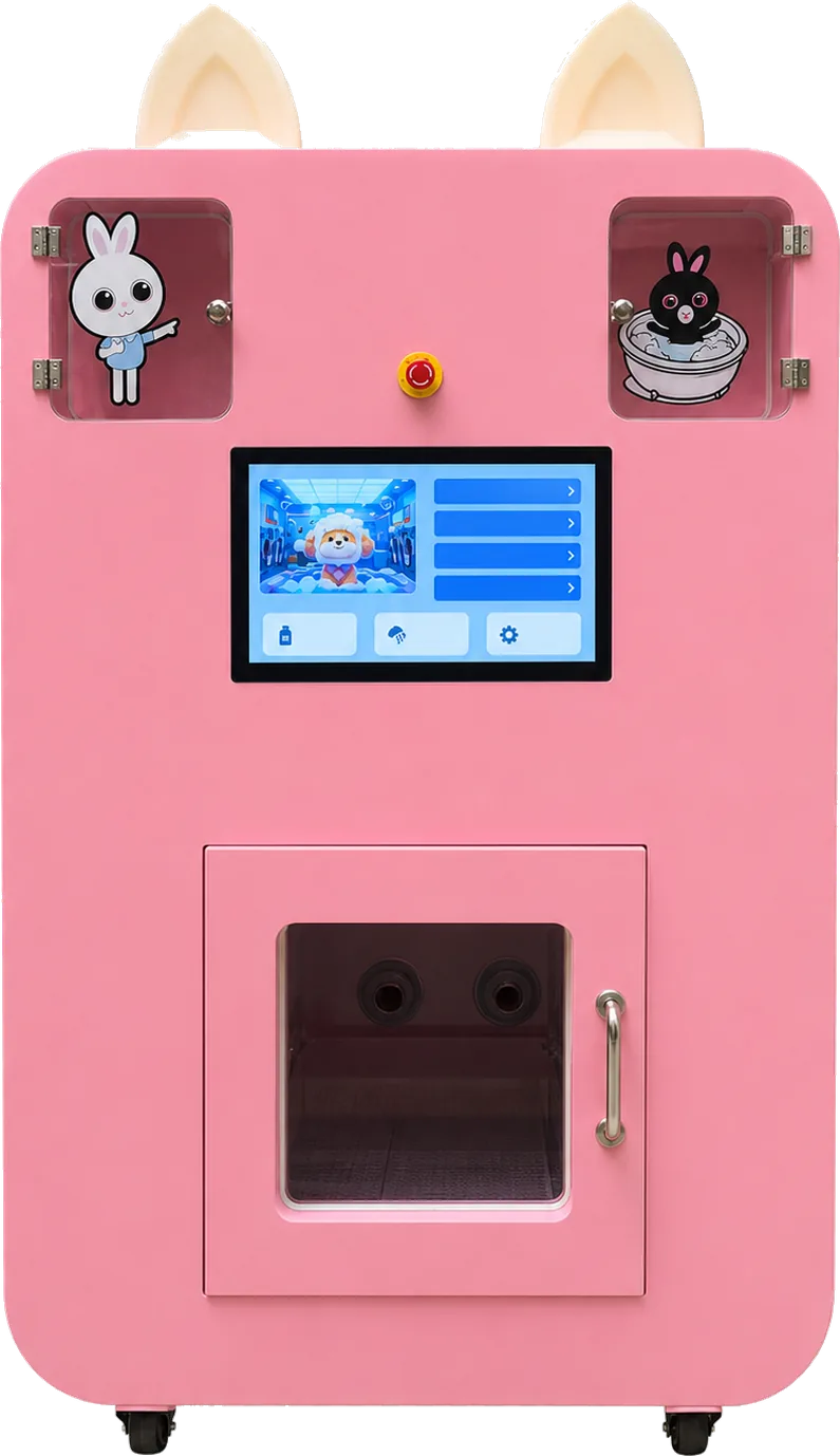 PetWash Pro weatherproof pet wash machine in an animal shelter intake yard