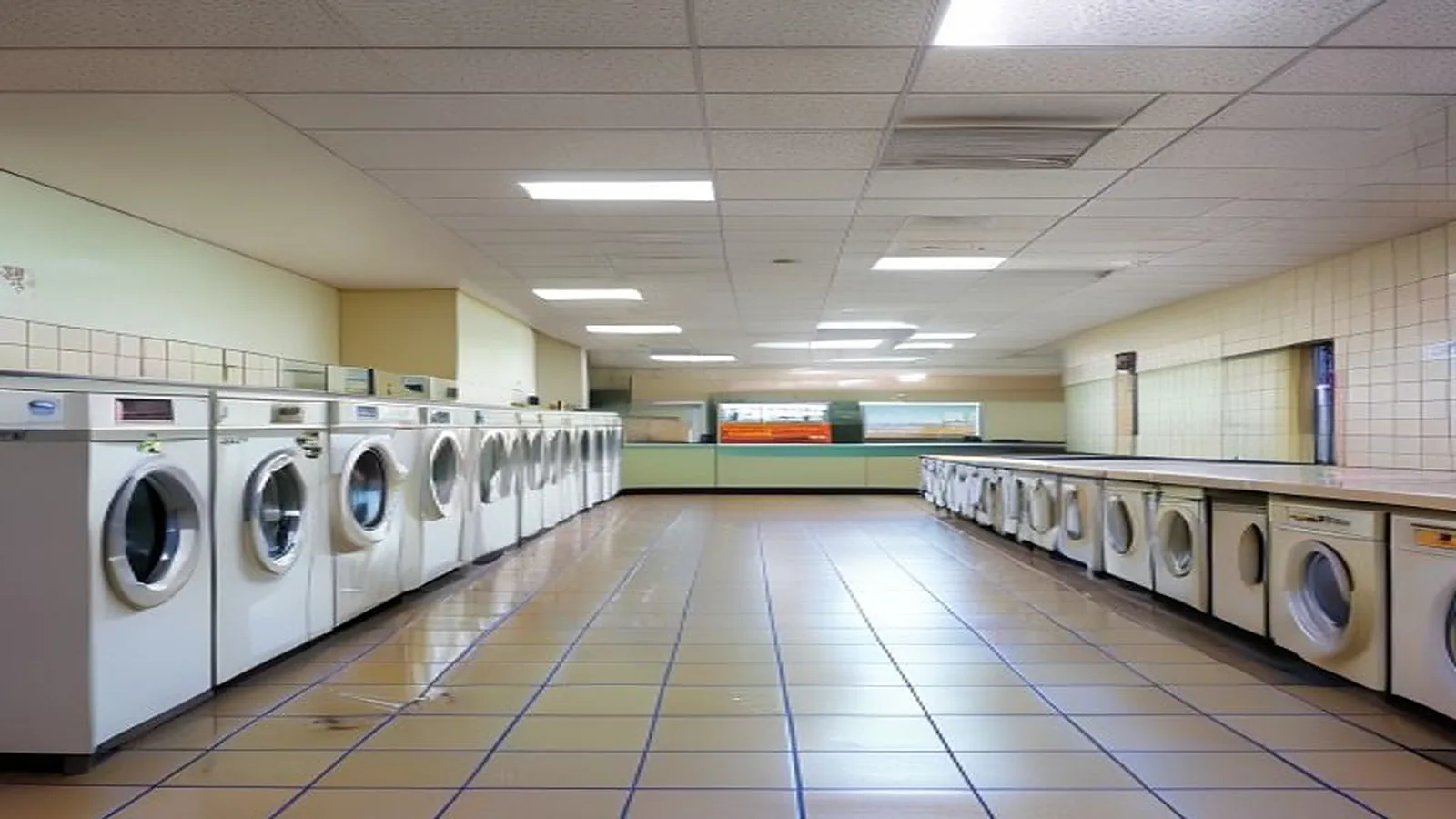 Kompakte Hundewaschanlage im Innenraum eines Waschsalons